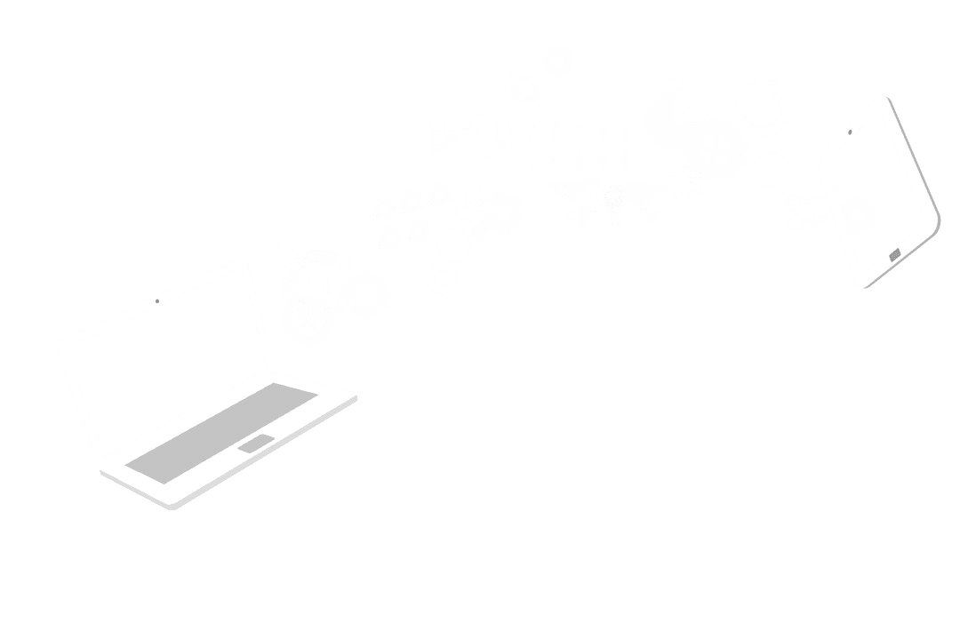 Transparent Digital Tools Exchange with Business Icons