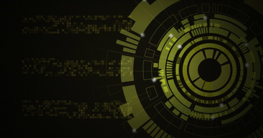 Futuristic Digital Interface with Abstract Circular Graphics