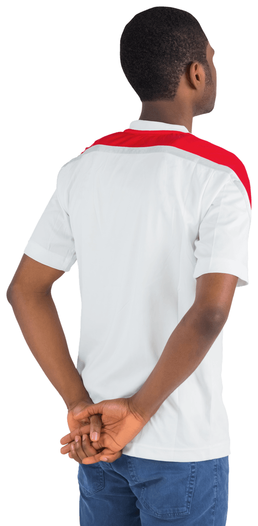 Transparent PNG of Man Standing with Hands Clasped Behind