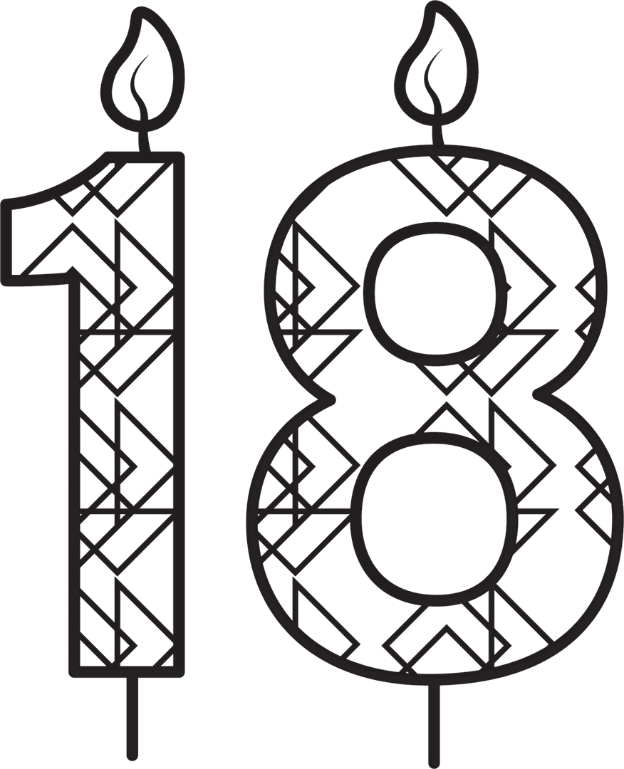 18th Birthday Candles Transparent Illustration Art