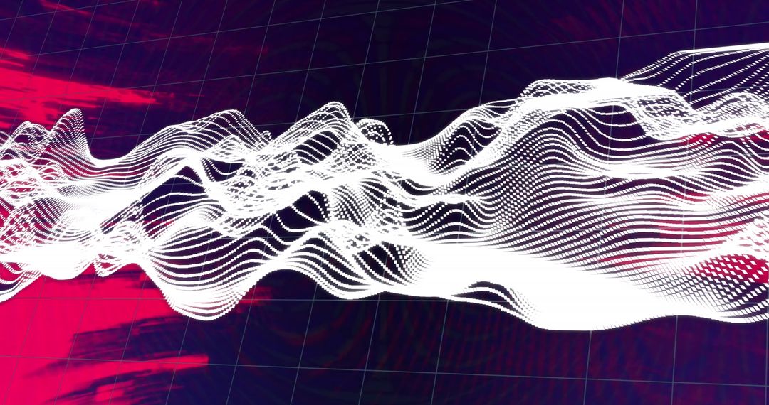Dynamic Digital Wave with Red and Black Background Energy