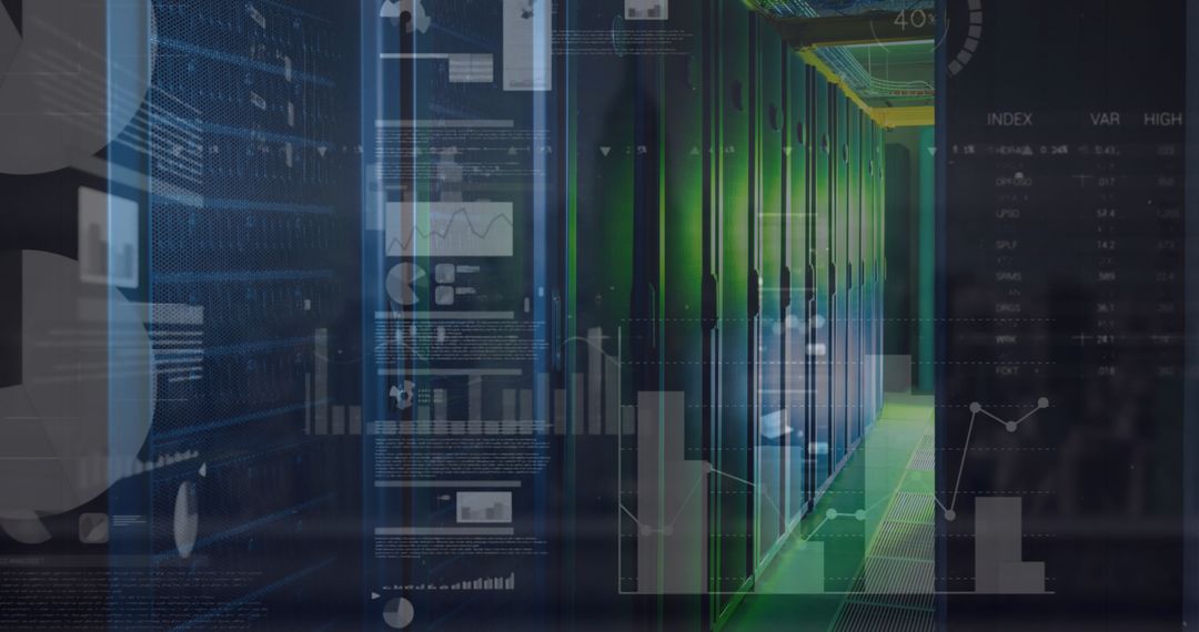 Digital Data Overlays in High-Tech Server Room