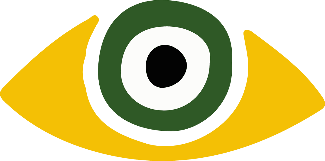 Minimalist Flat Design Eye Icon with Transparent Elements