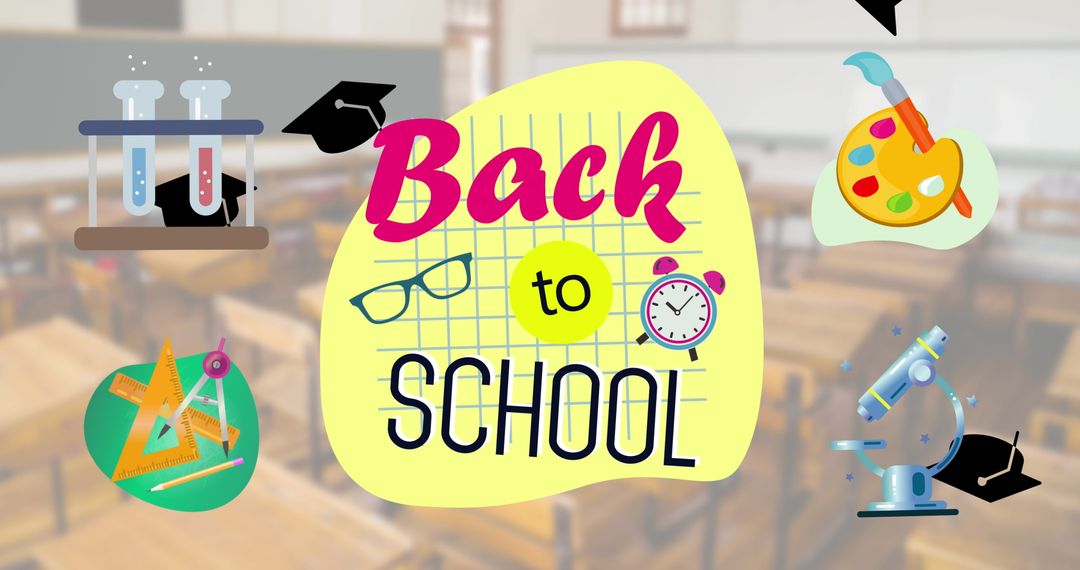 Back to School Concept with Classroom Icons Design - Free Images, Stock Photos and Pictures on Pikwizard.com