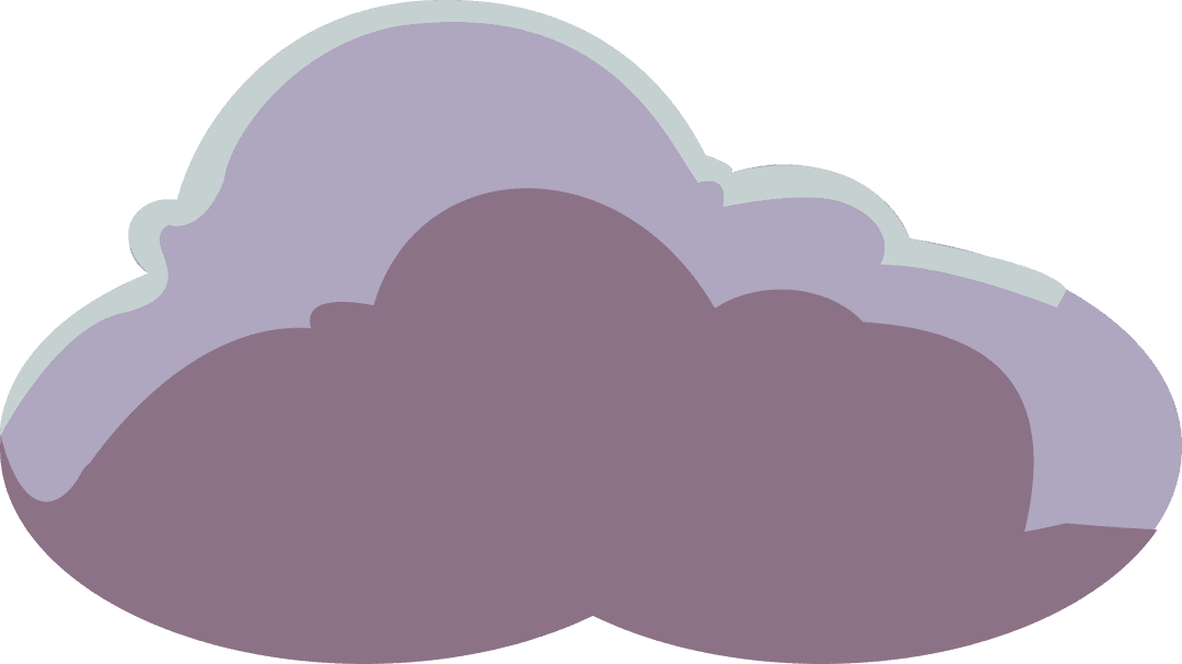 Minimalist Cloud Flat Design on Transparent Background