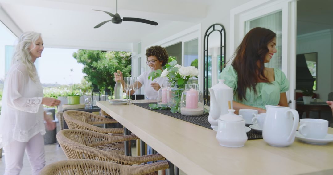 Joyful Brunch Gathering on Patio with Friends
