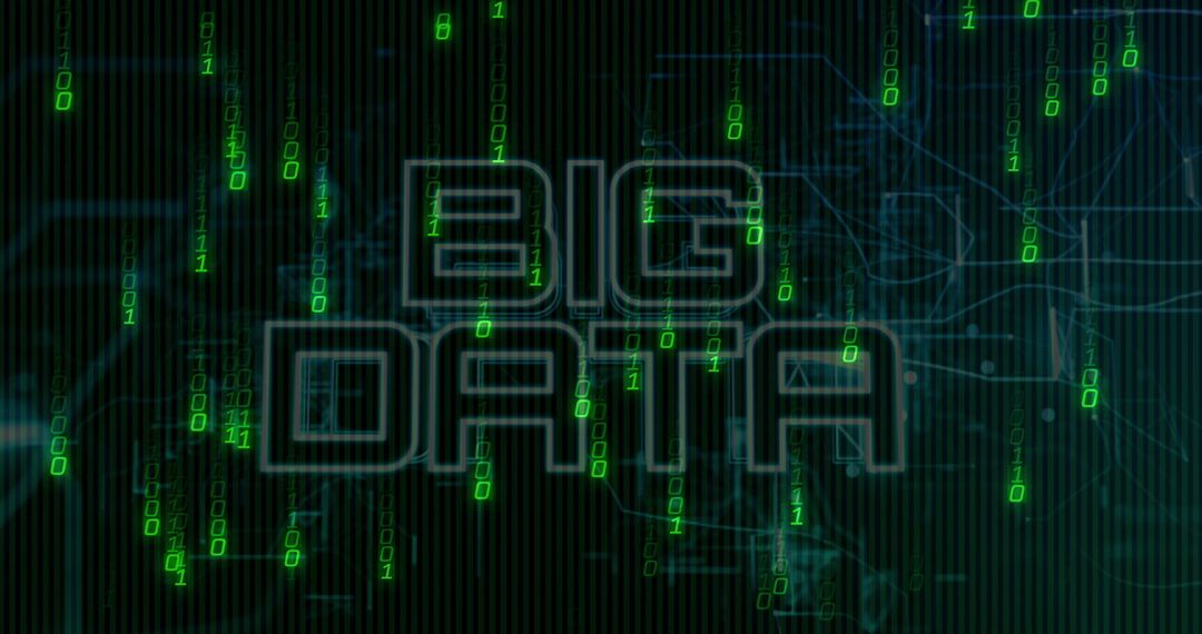 Big Data Concept with Binary Code and Technology Grid