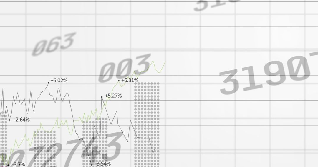 Dynamic Financial Statistics Display Over Grid Background