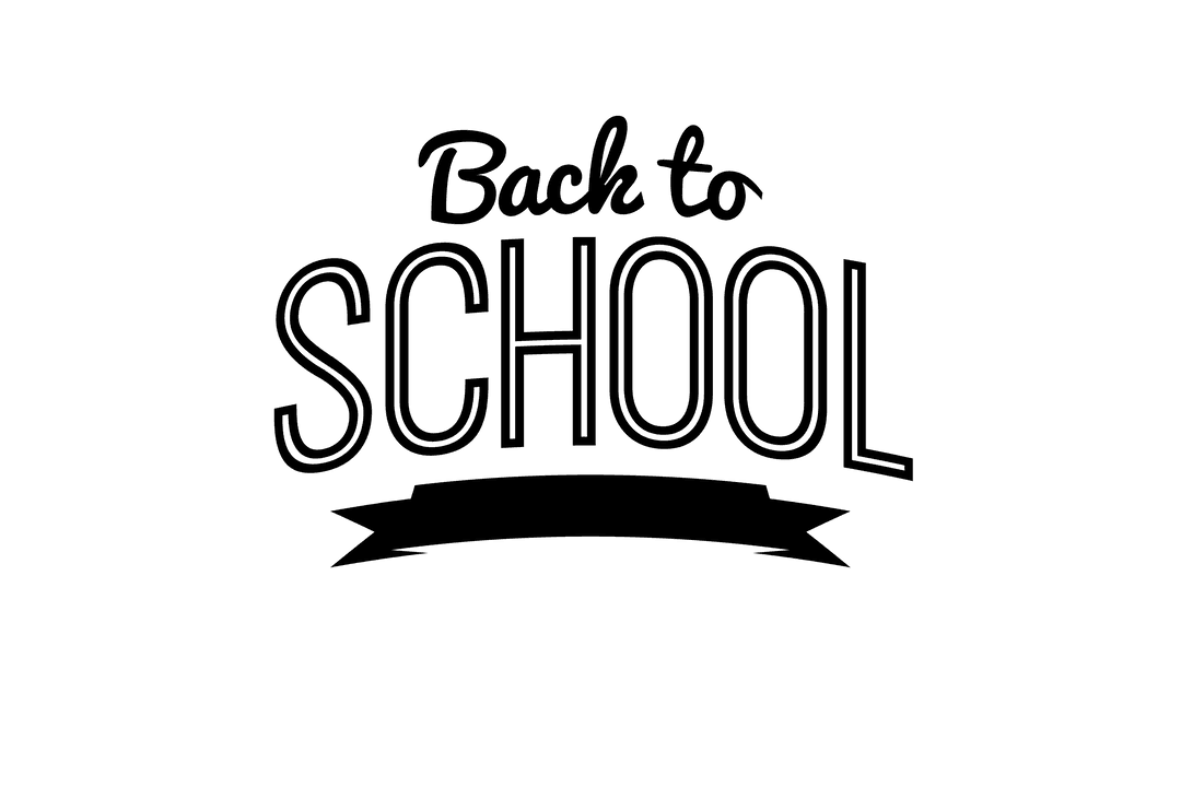 Colorful School Text on Transparent Background