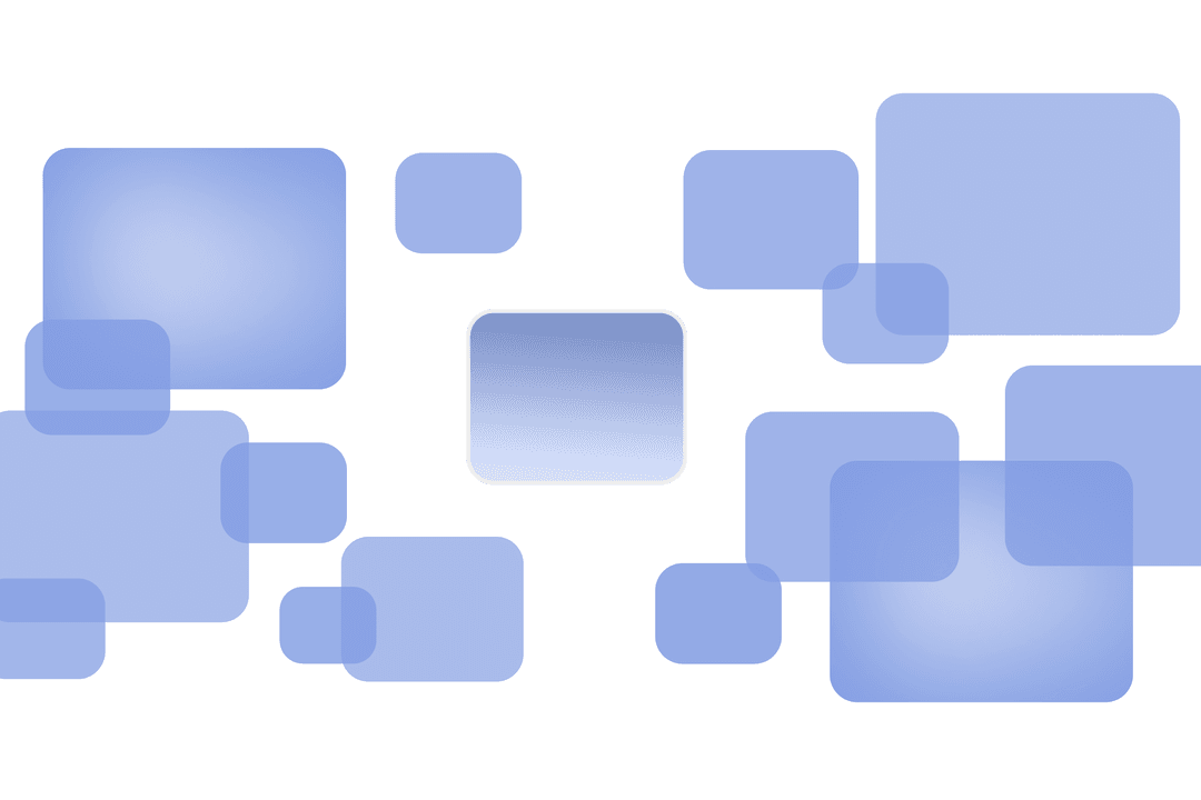 Digital Blue Abstract Shapes on Transparent Background