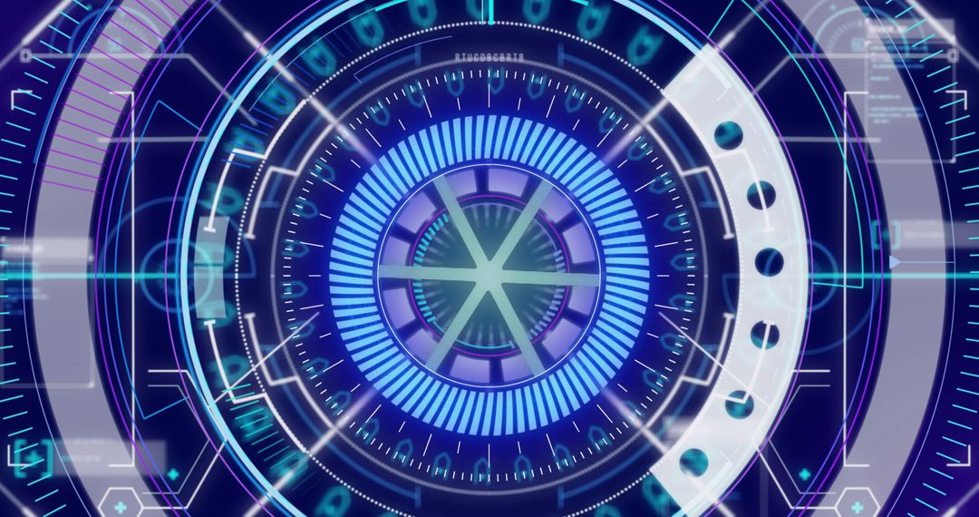 Abstract Digital Interface with High Tech Circles