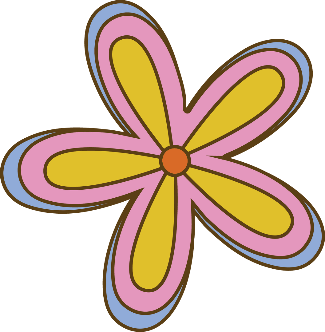 Colorful Vector Flower with Transparent Background, Decorative and Vibrant