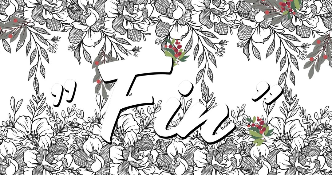 Artistic Fin Text Against Intricate Floral Background