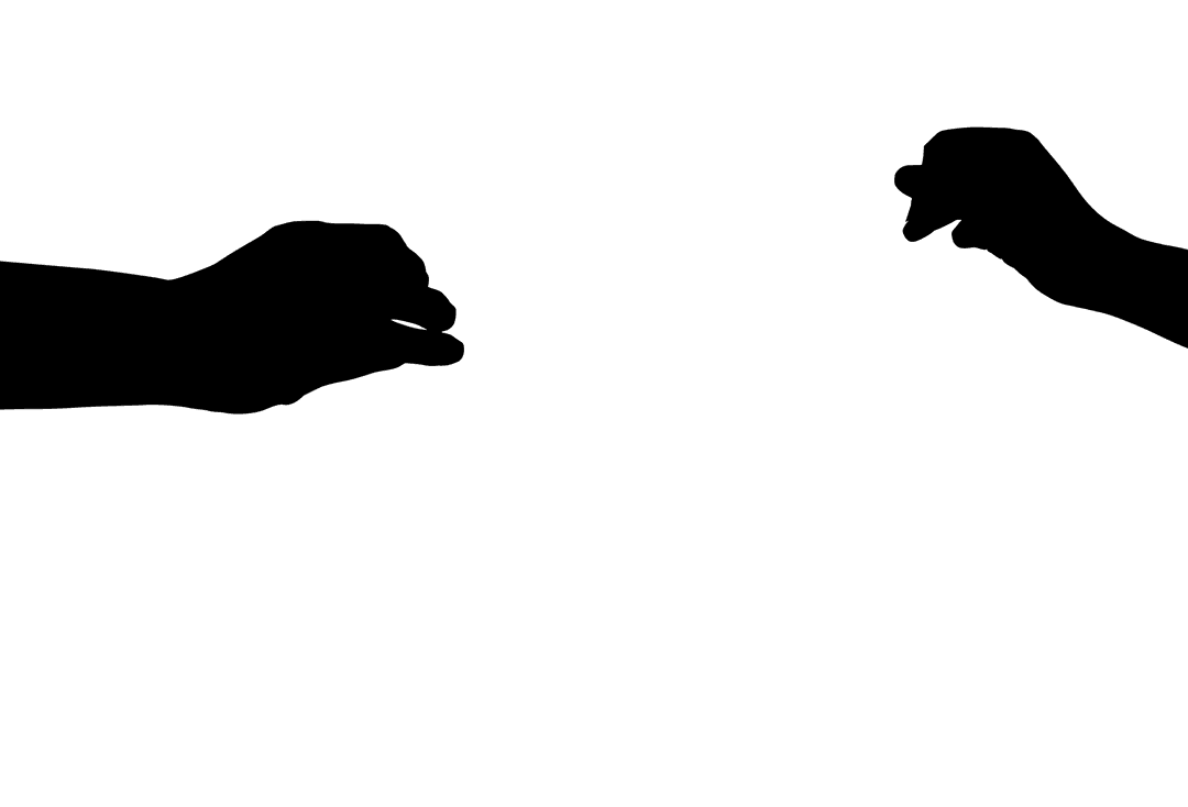 Silhouette of Hands Holding Object on Transparent Background