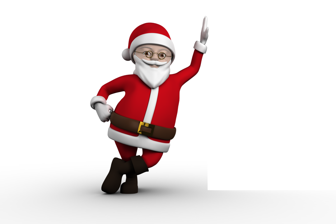 Transparent Background of Cute Cartoon Santa Waving Hand - Download Free Stock Images Pikwizard.com