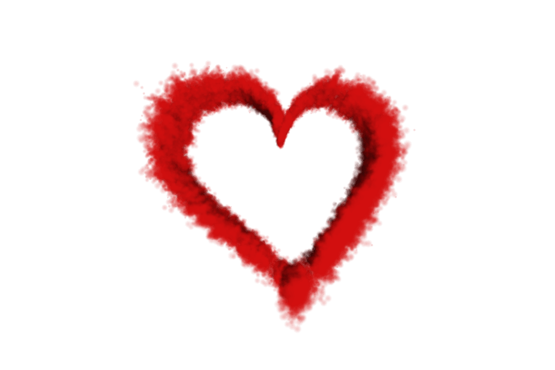 Transparent Red Heart with Smoky Effect for Romantic Designs