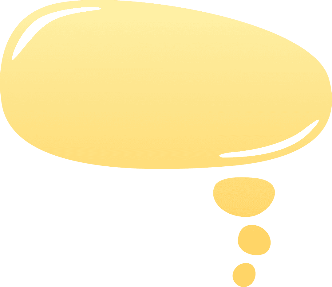 Yellow Cartoon Text Bubble with Transparent Background
