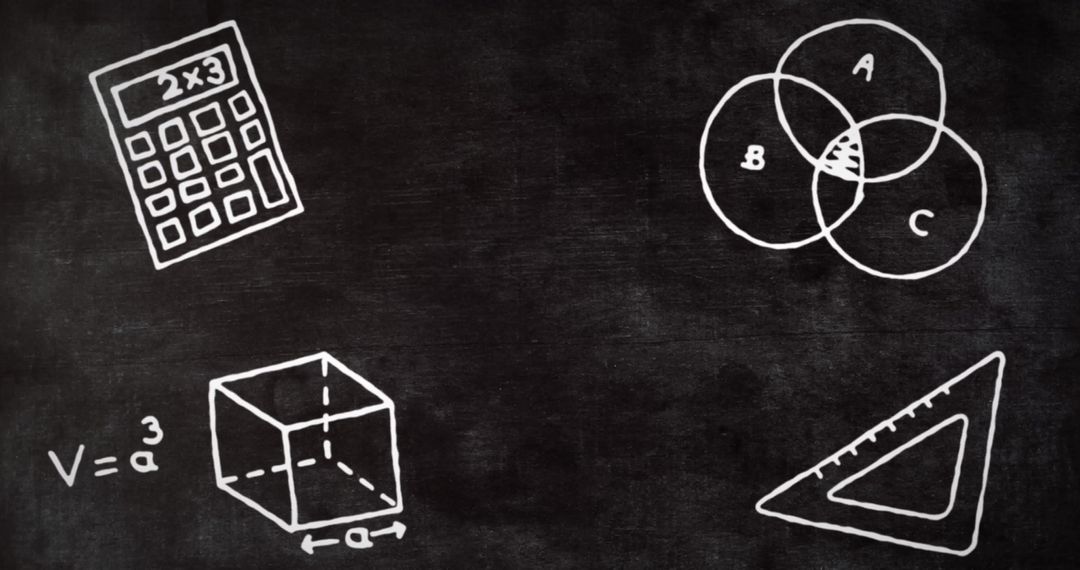 Mathematical Concepts on Blackboard Background