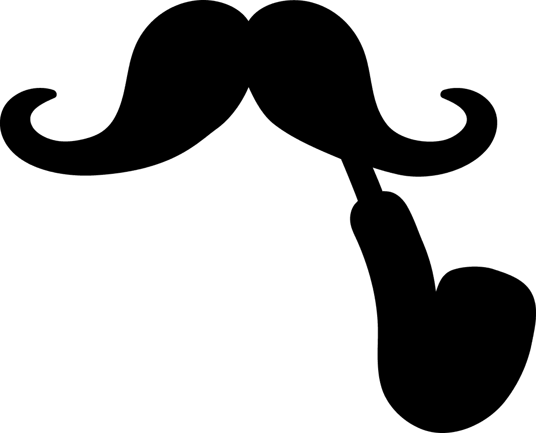 Stylish Mustache and Smoking Pipe on Transparent Background