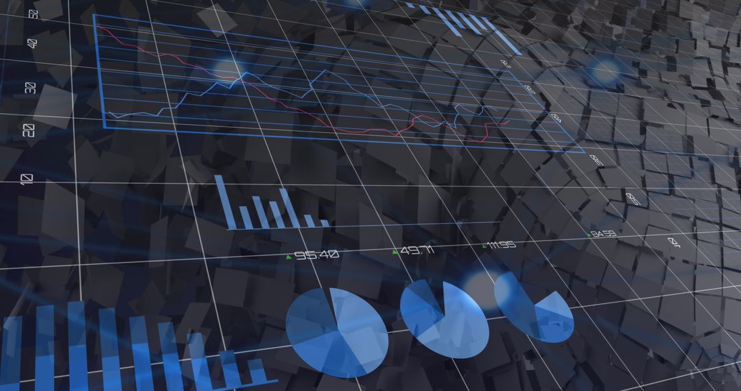 Futuristic Data Analytics Display on Abstract Background