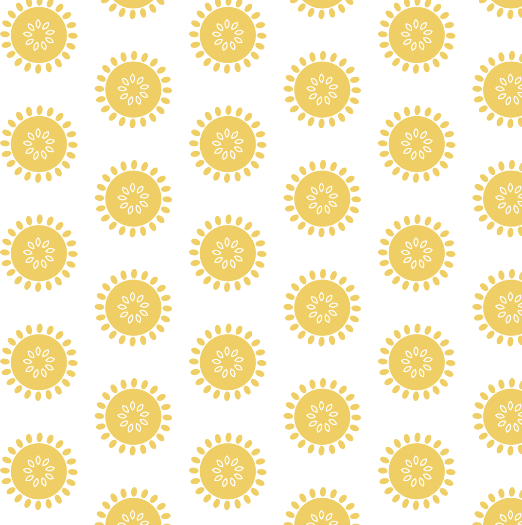 Beige Pattern with Geometric Flower Design on Transparent Background