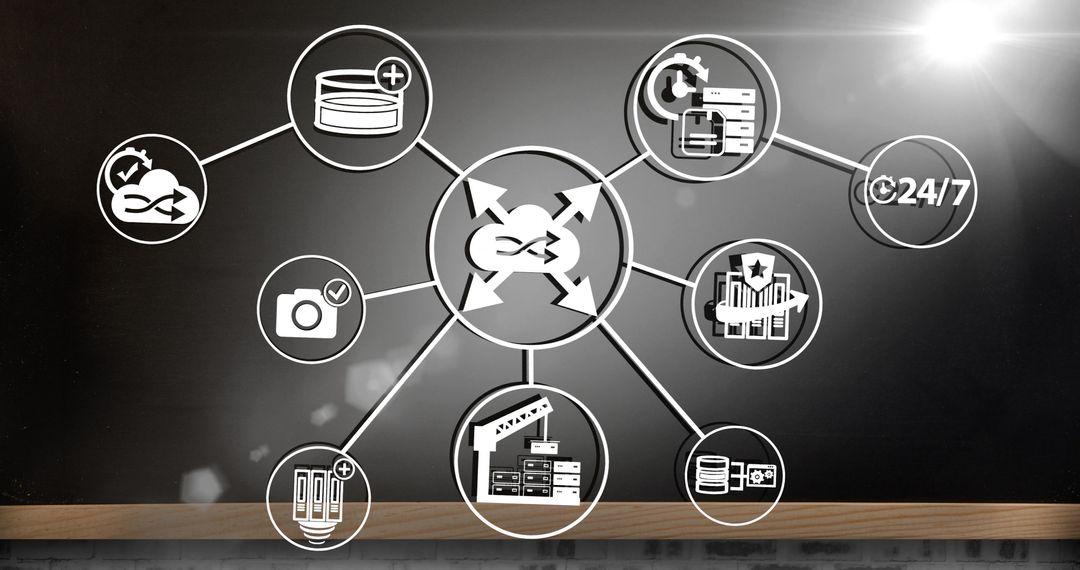 Network and Data Infrastructure Chalkboard with Infinity Symbol 24/7