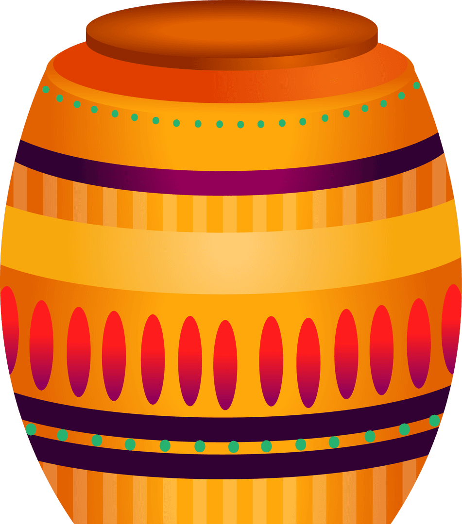 Vibrant Barrel Design on Transparent Background for Creative Projects