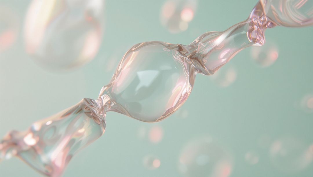 Futuristic Translucent Bubble Chain Against Mint Green