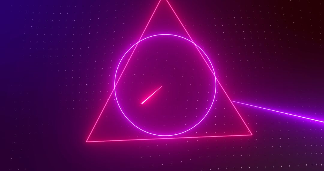 Futuristic Neon Geometric Shapes with Laser Beams on Dark Background