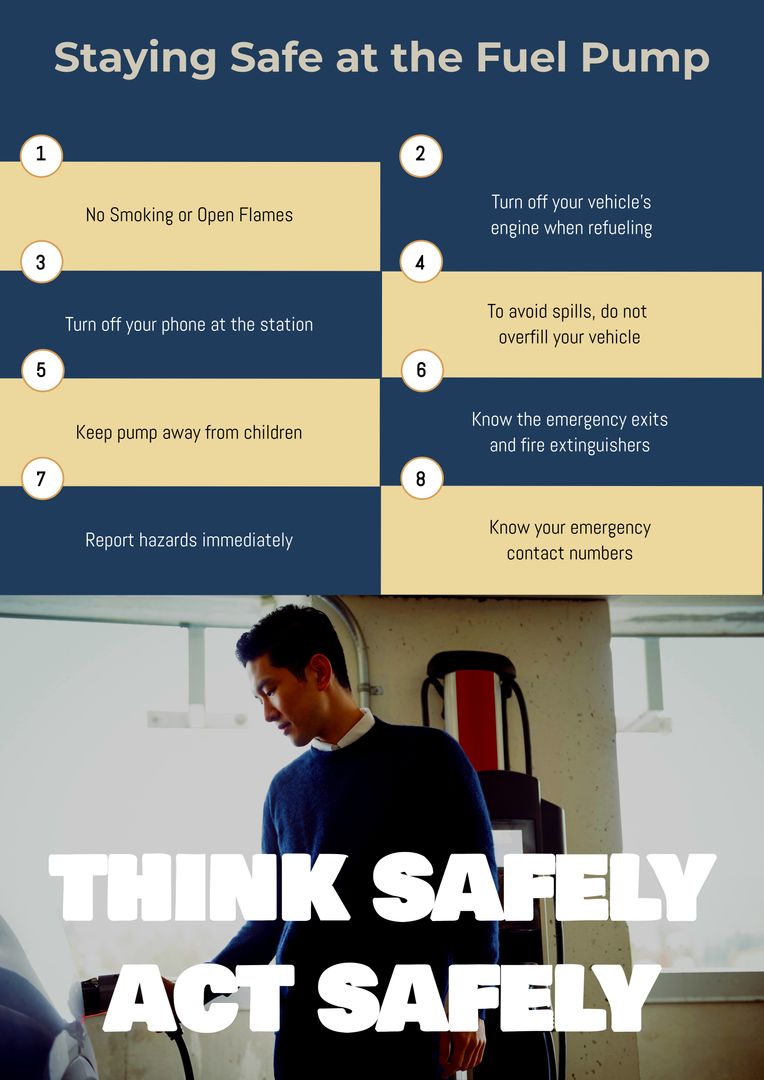 Fuel Pump Safety Tips with Hybrid Vehicle Charging - Download Free Stock Templates Pikwizard.com