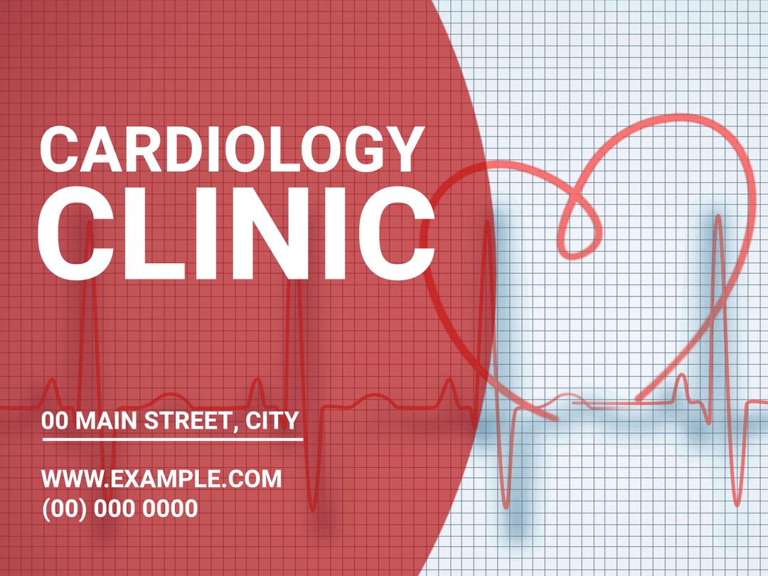 Cardiology Clinic Promotion with Heart-Shaped ECG Symbol
