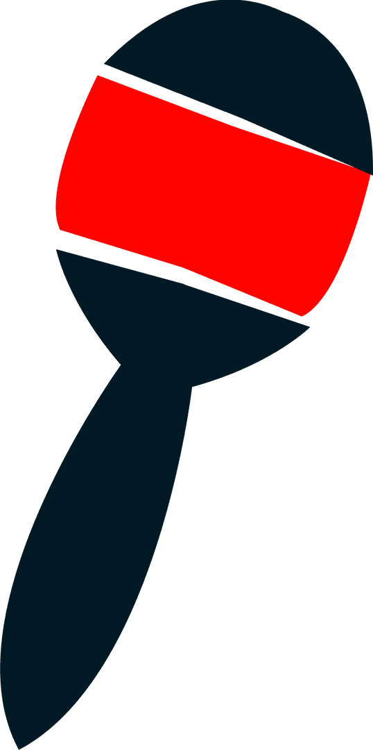 Transparent Maraca Rattle Illustration with Bold Red Band