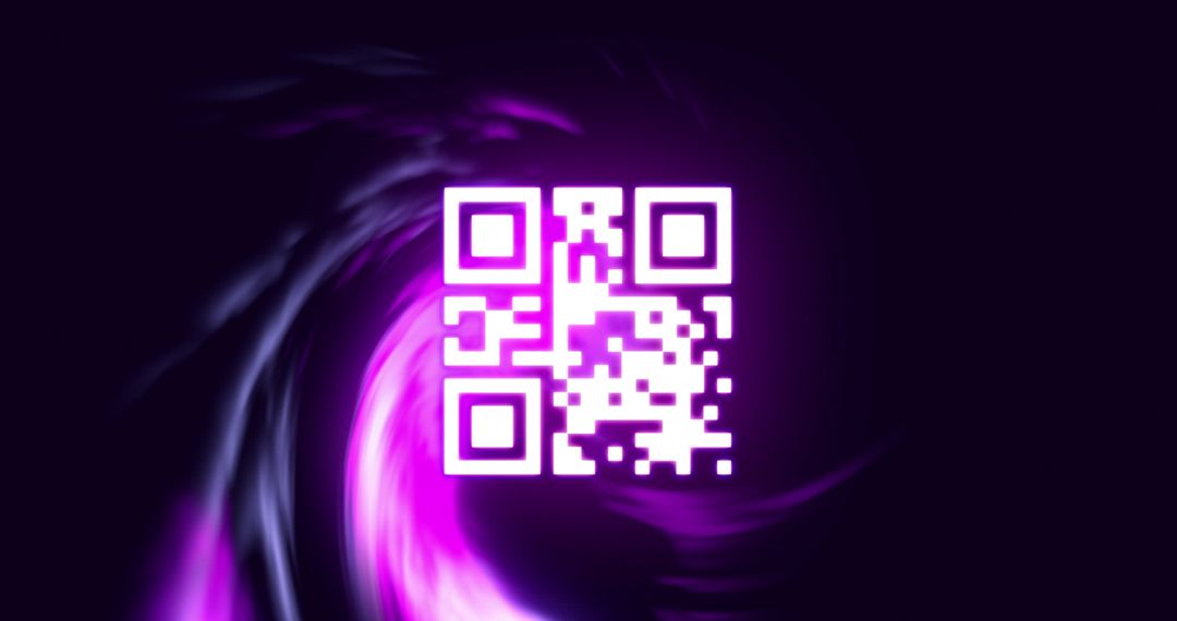 Futuristic QR Code with Vibrant Vortex Design
