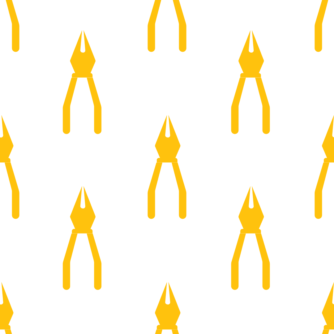 Pattern of Yellow Tongs on Transparent Background
