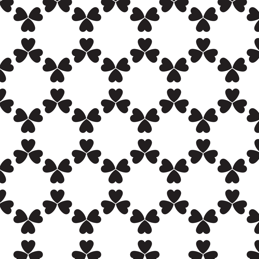 Black Hearts Pattern on Transparent Background