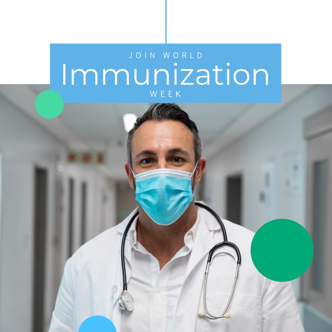 World Immunization Week: Doctor with Mask and Stethoscope