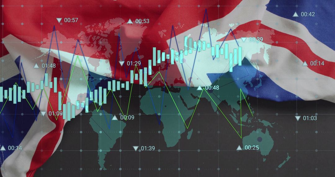 Global Financial Data Overlap with Union Jack Flag