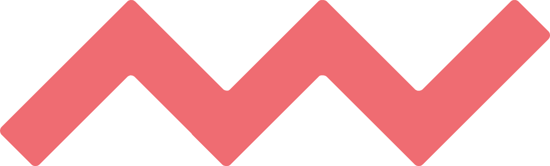 Coral Zigzag Line Art on Transparent Background