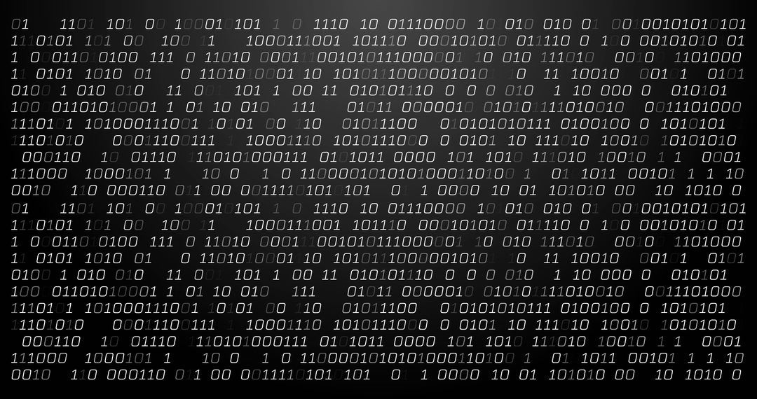 Binary Code Data on Black Background