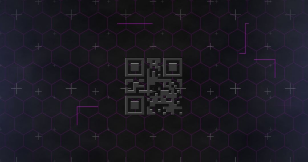 Futuristic QR Code on Digital Interface Background