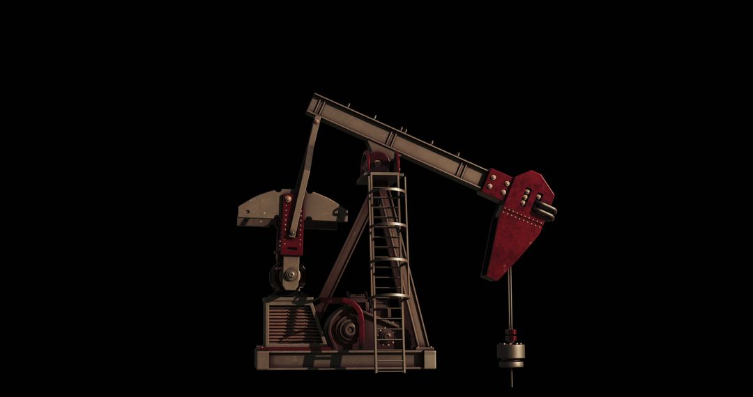 Oil Pump Jack Functioning in Nighttime Setting - Free Images, Stock Photos and Pictures on Pikwizard.com