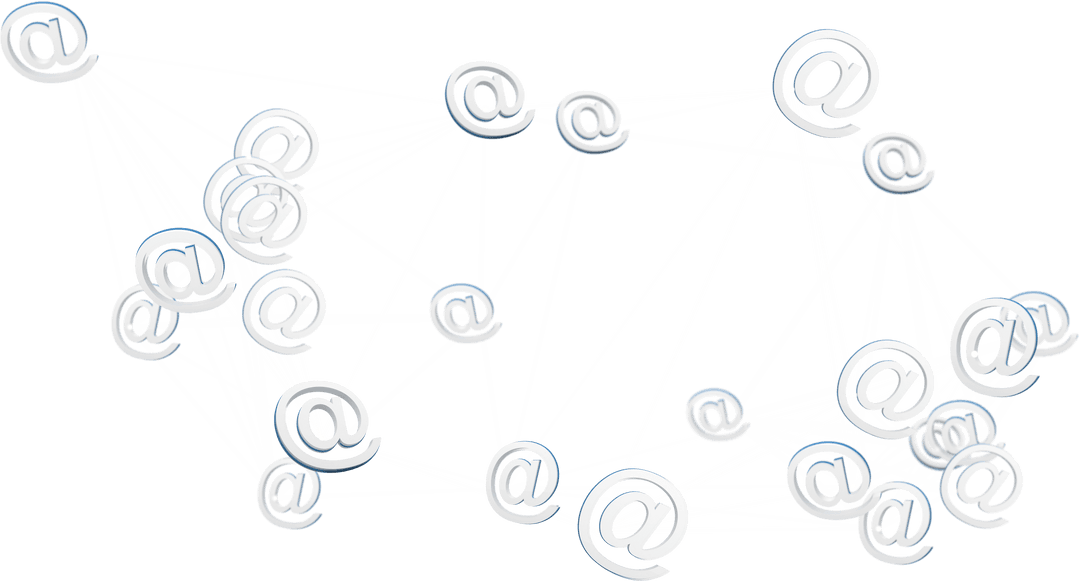 Transparent Network of Connections with At Symbols Illustration