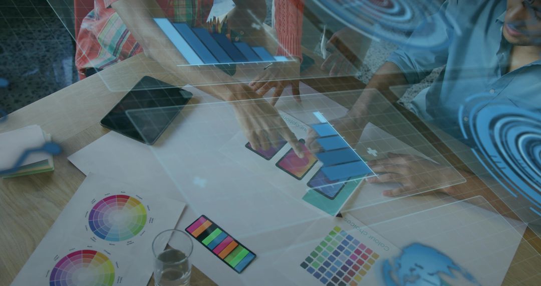 Creative Designers Collaborating with Color and Technology