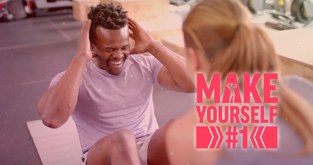 Inspirational Workout Commitment in Gym Setting