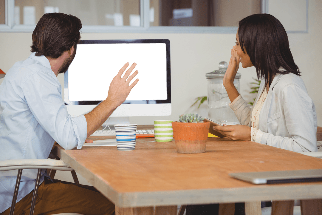 Colleagues Engaging in Transparent Virtual Conference