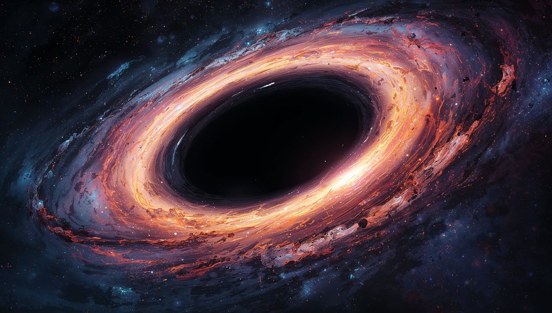 Glowing Gas Disk Around Supermassive Black Hole in Deep Space
