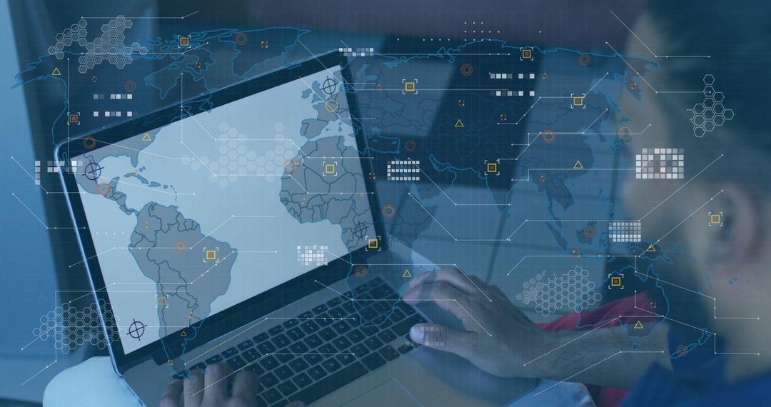 Global Connectivity Concept with Businessman Using Laptop