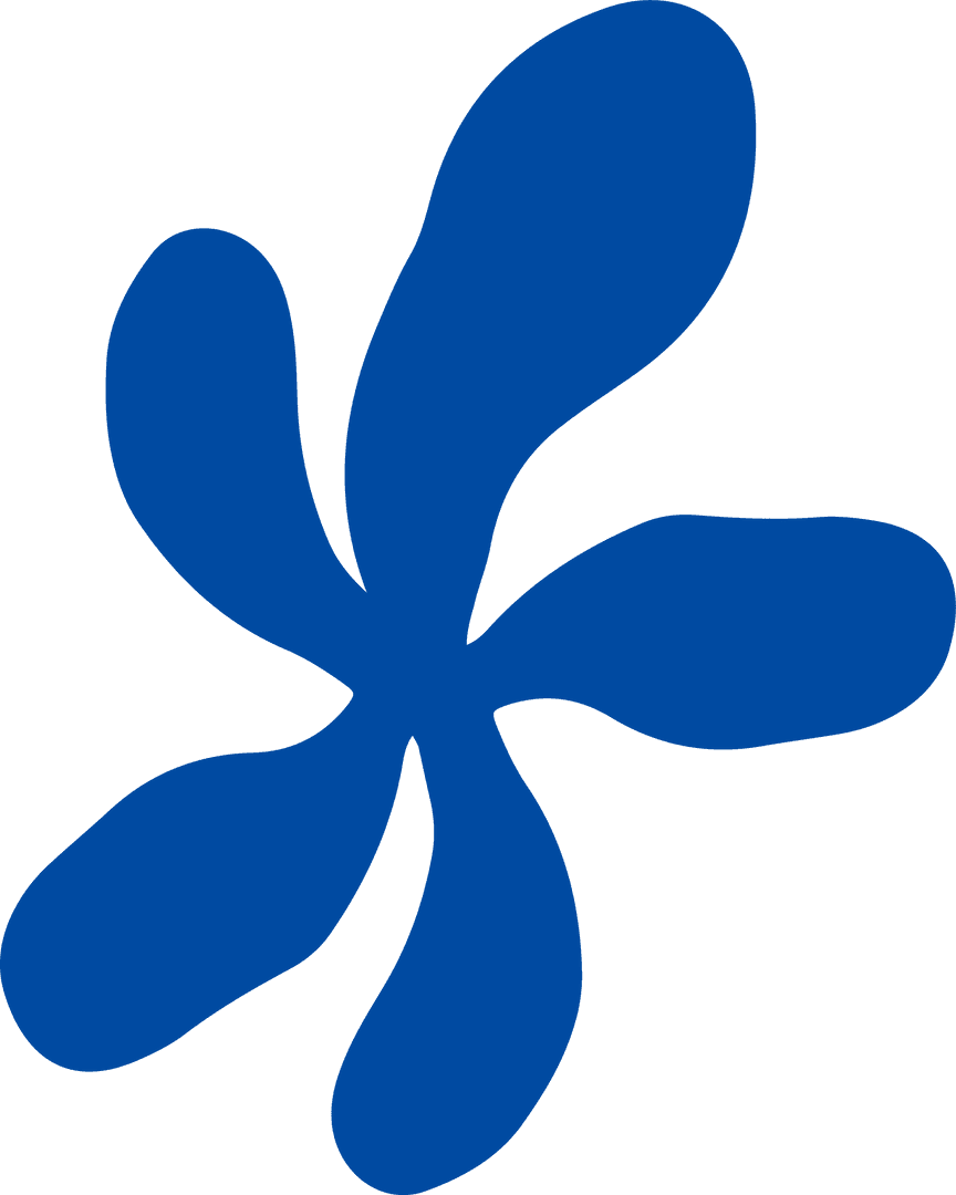 Abstract Blue Shape on Transparent Background in Minimalist Design