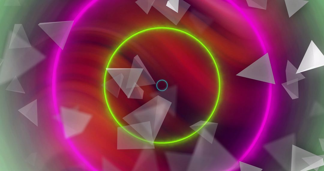 Neon Circles with Abstract Geometric Effects