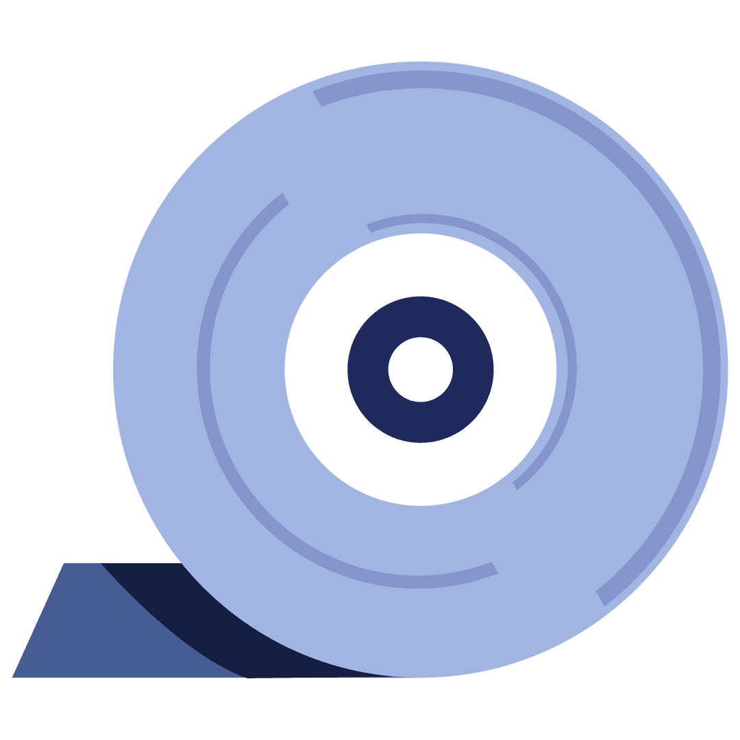 Rotating Blue Disc with Transparent Background - Digital Illustration